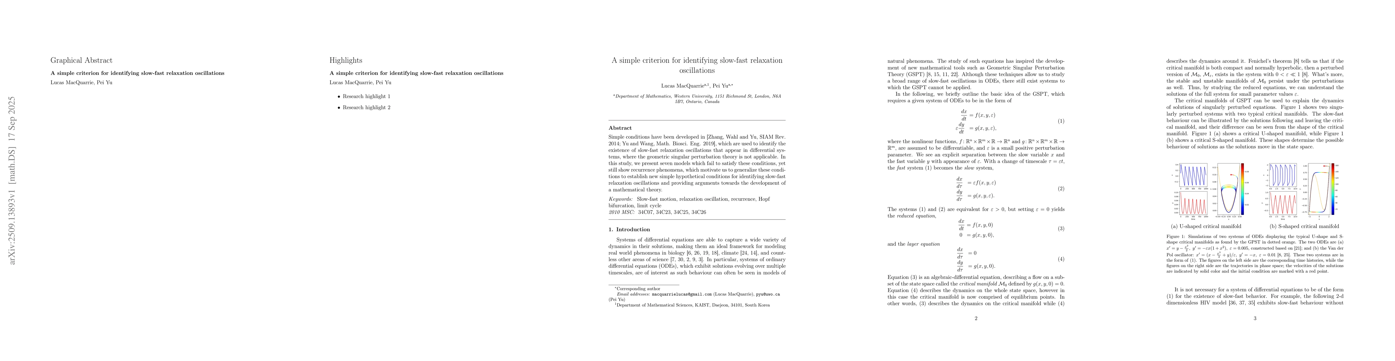 Thumbnail for A simple criterion for identifying slow-fast relaxation oscillations