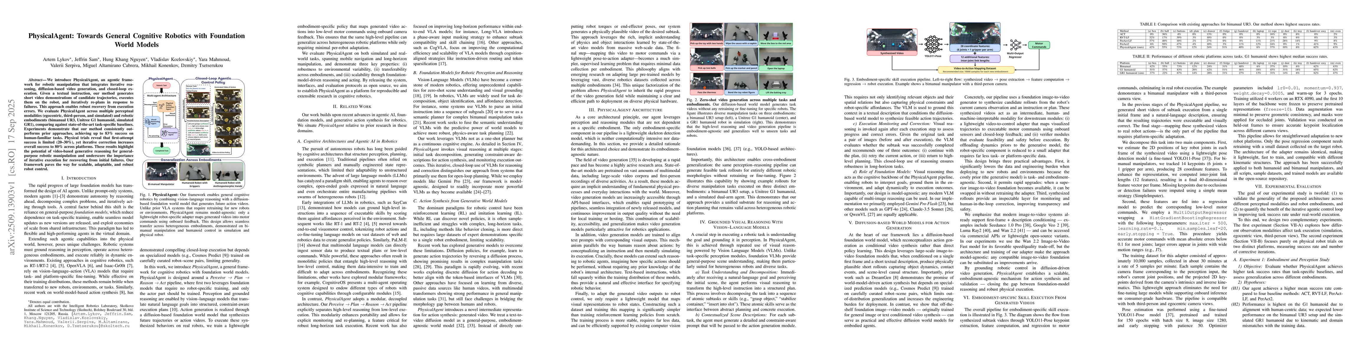 Thumbnail for PhysicalAgent: Towards General Cognitive Robotics with Foundation World
  Models