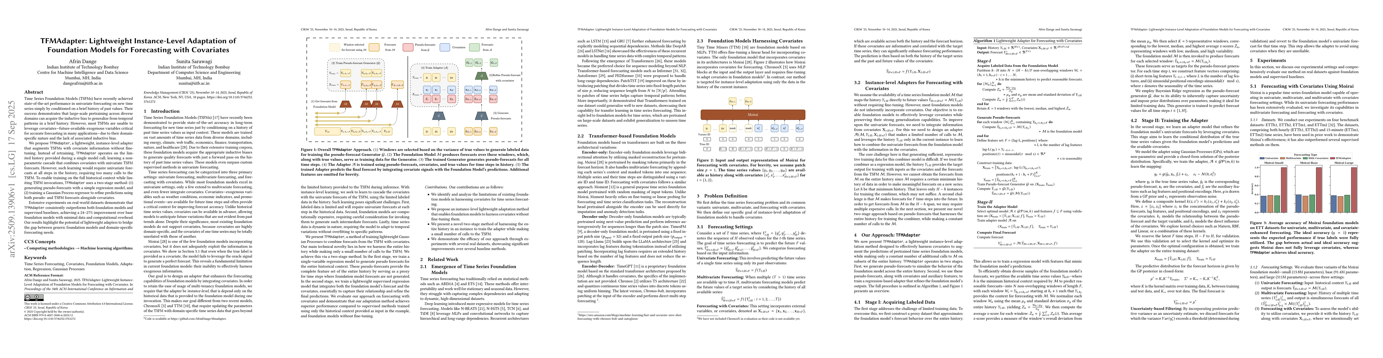 Thumbnail for TFMAdapter: Lightweight Instance-Level Adaptation of Foundation Models
  for Forecasting with Covariates