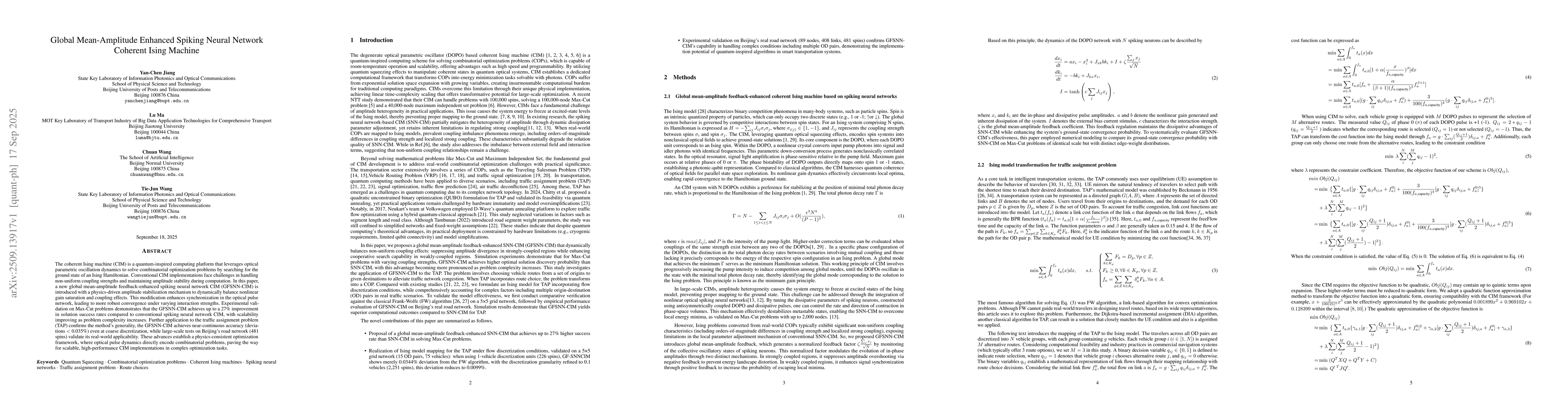 Thumbnail for Global Mean-Amplitude Enhanced Spiking Neural Network Coherent Ising
  Machine