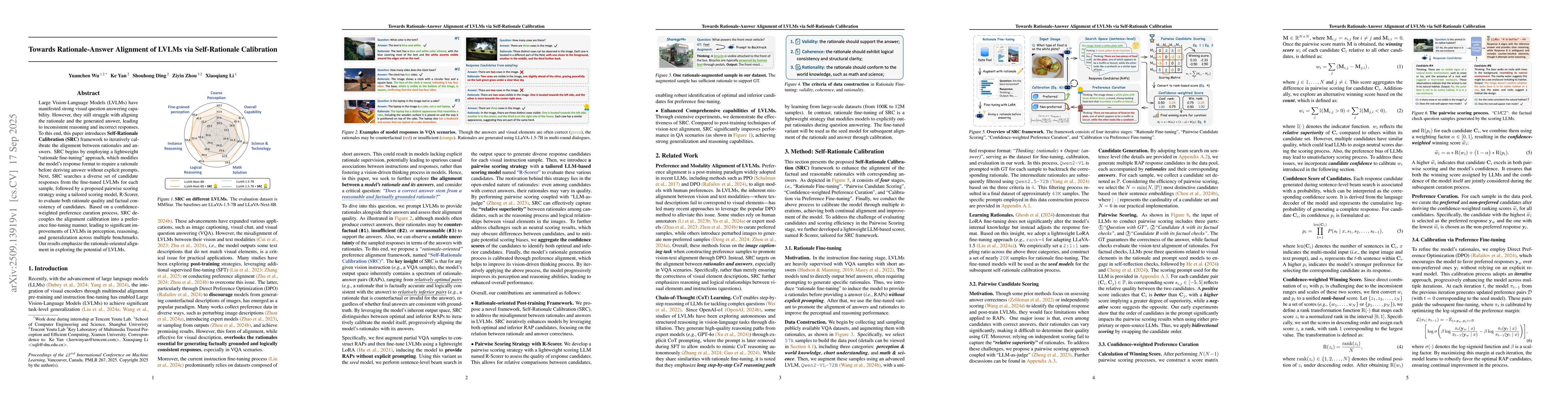 Thumbnail for Towards Rationale-Answer Alignment of LVLMs via Self-Rationale
  Calibration