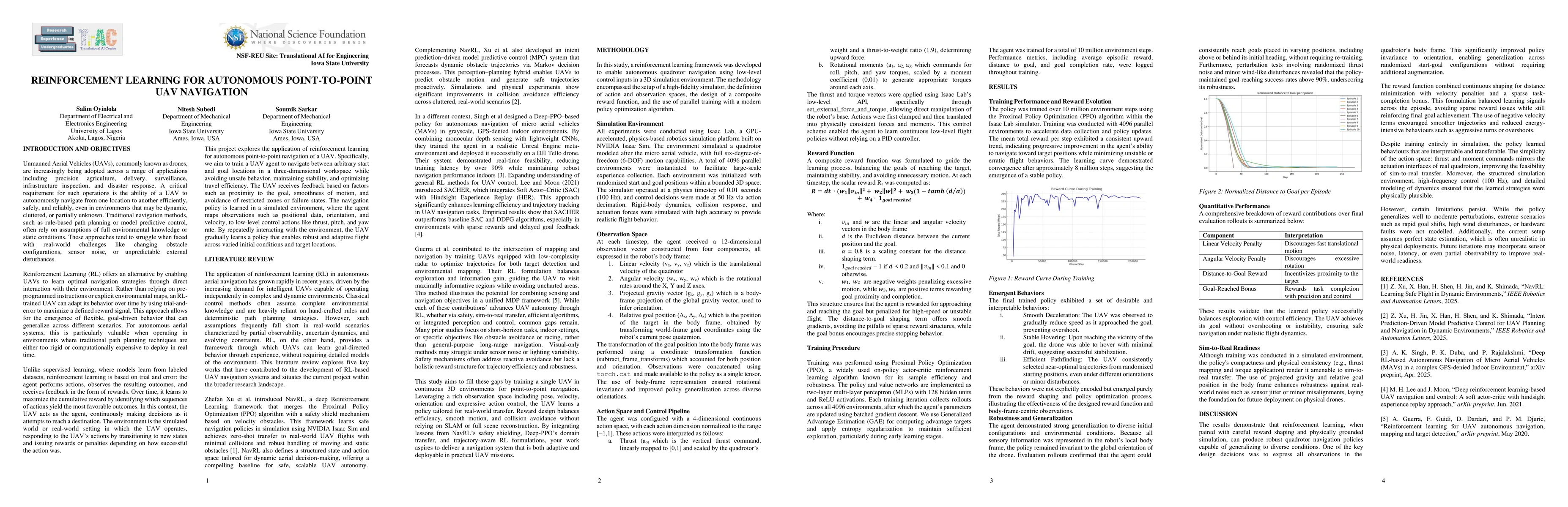 Thumbnail for Reinforcement Learning for Autonomous Point-to-Point UAV Navigation