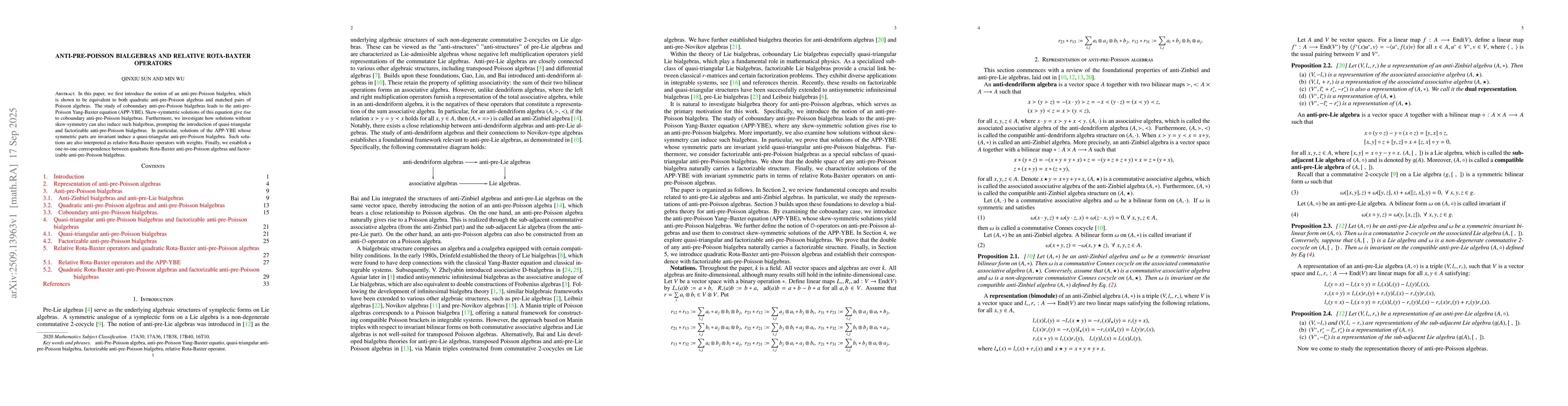 Thumbnail for Anti-pre-Poisson bialgebras and relative Rota-Baxter operators