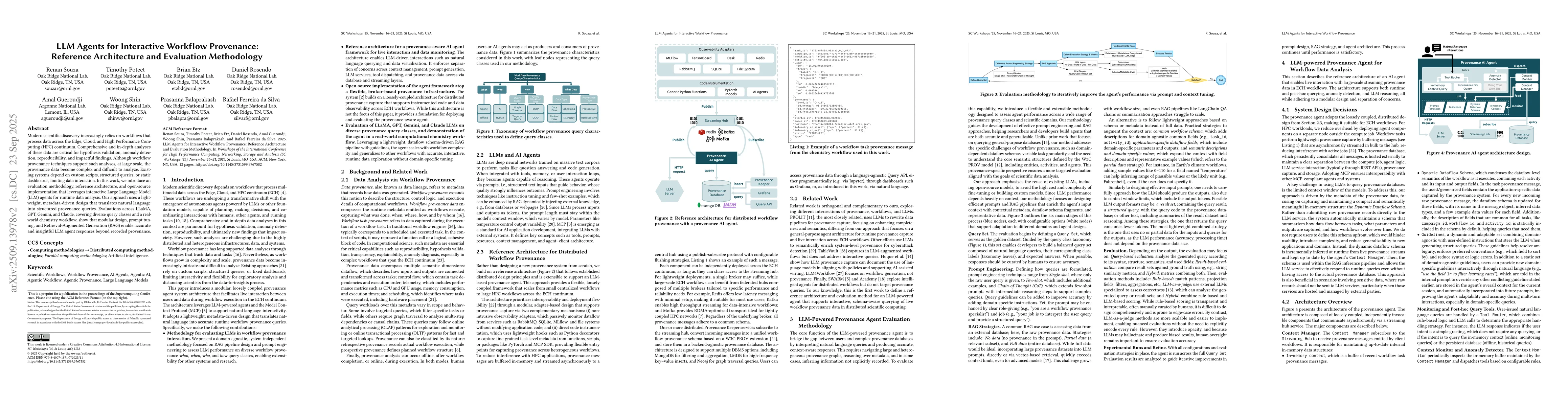 Thumbnail for LLM Agents for Interactive Workflow Provenance: Reference Architecture
  and Evaluation Methodology