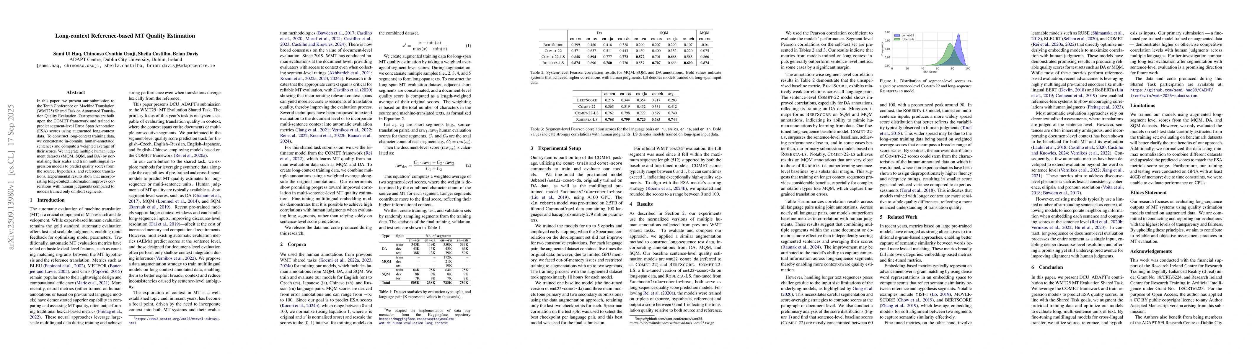 Thumbnail for Long-context Reference-based MT Quality Estimation