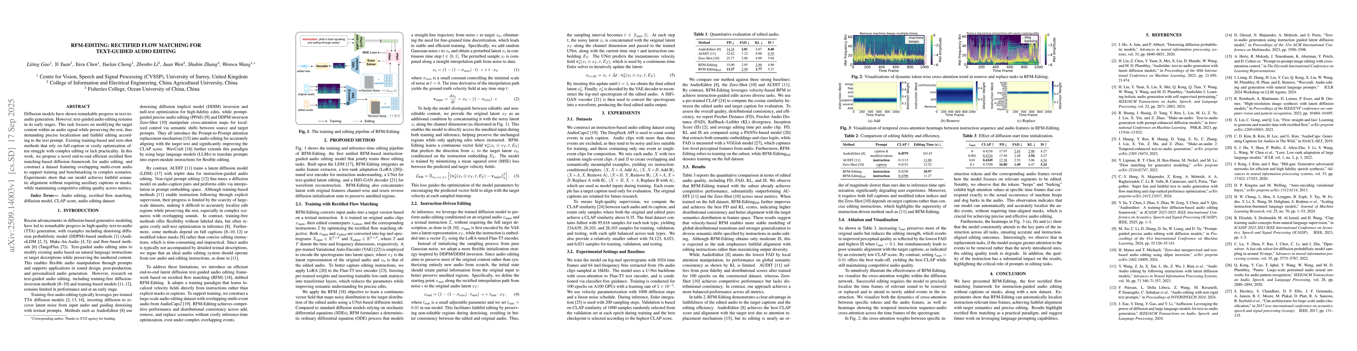 Thumbnail for RFM-Editing: Rectified Flow Matching for Text-guided Audio Editing