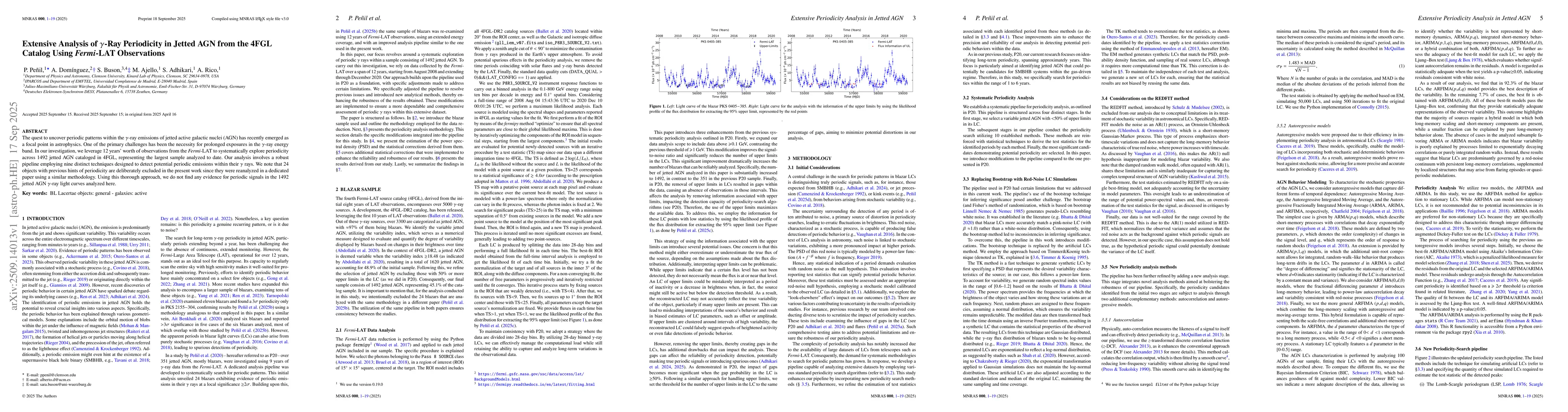 Thumbnail for Extensive Analysis of gamma-Ray Periodicity in Jetted AGN from the 4FGL
  Catalog Using Fermi-LAT Observations