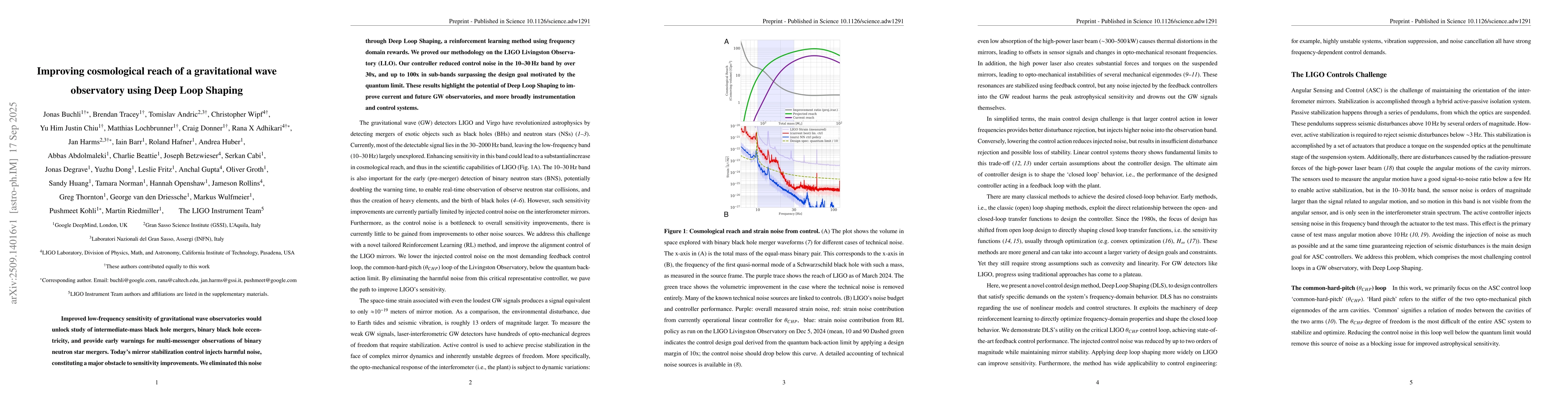 Thumbnail for Improving cosmological reach of a gravitational wave observatory using
  Deep Loop Shaping