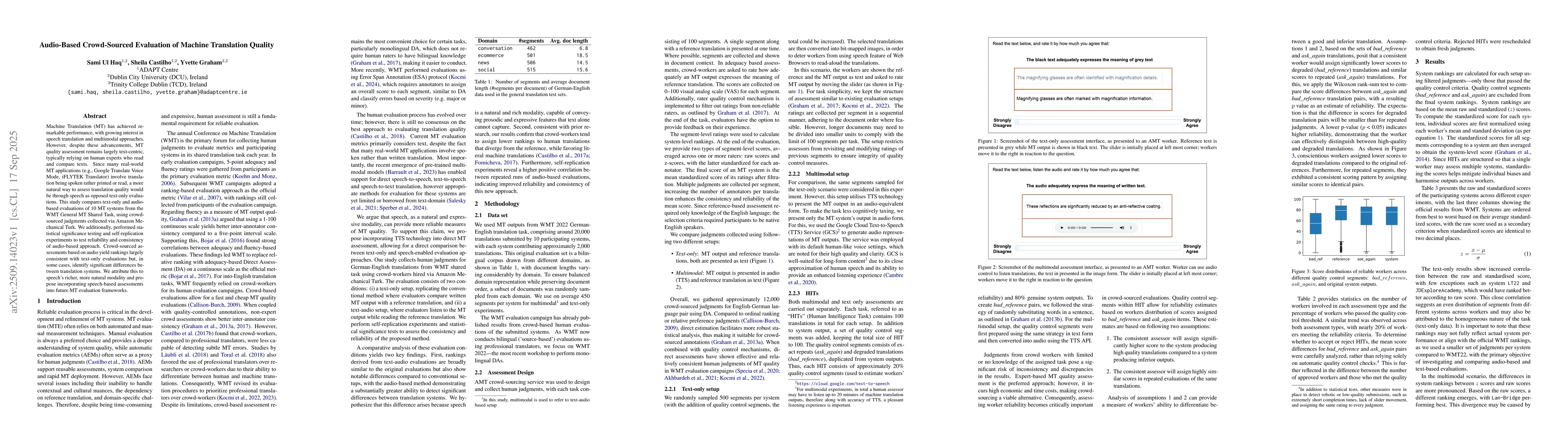 Thumbnail for Audio-Based Crowd-Sourced Evaluation of Machine Translation Quality
