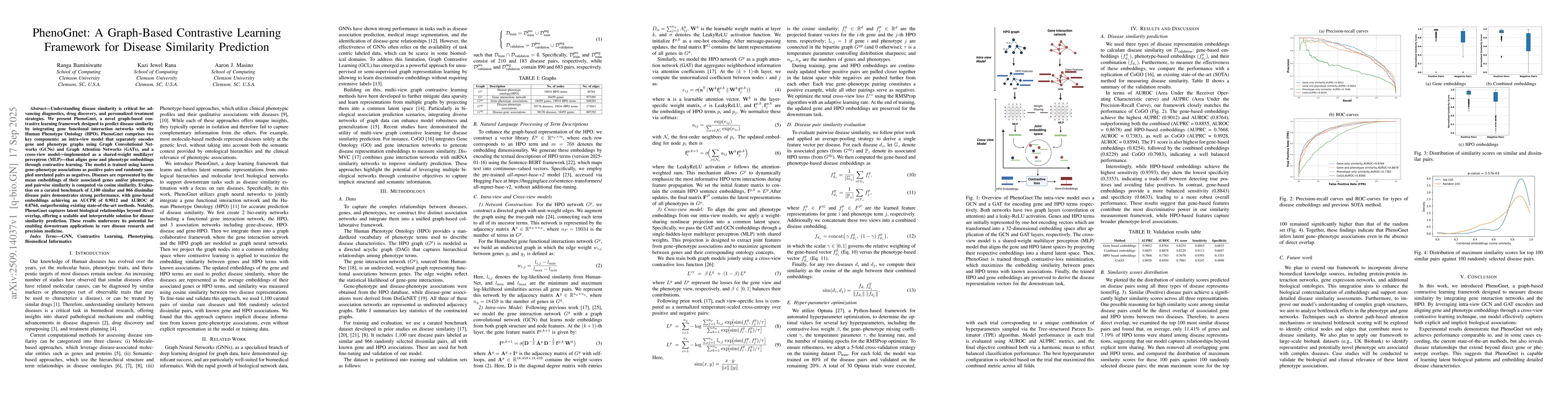 Thumbnail for PhenoGnet: A Graph-Based Contrastive Learning Framework for Disease
  Similarity Prediction