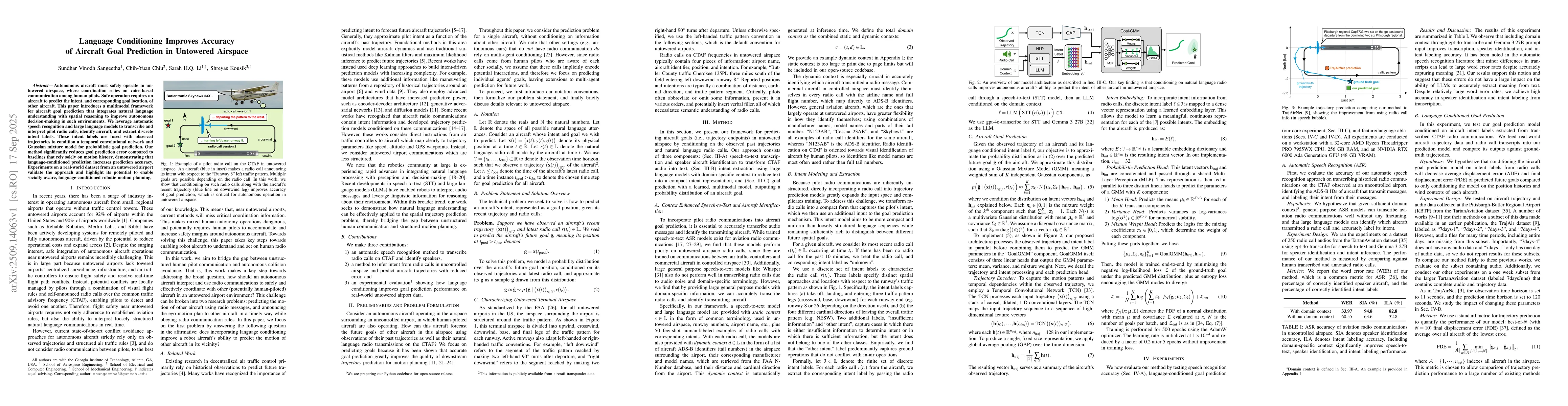 Thumbnail for Language Conditioning Improves Accuracy of Aircraft Goal Prediction in
  Untowered Airspace