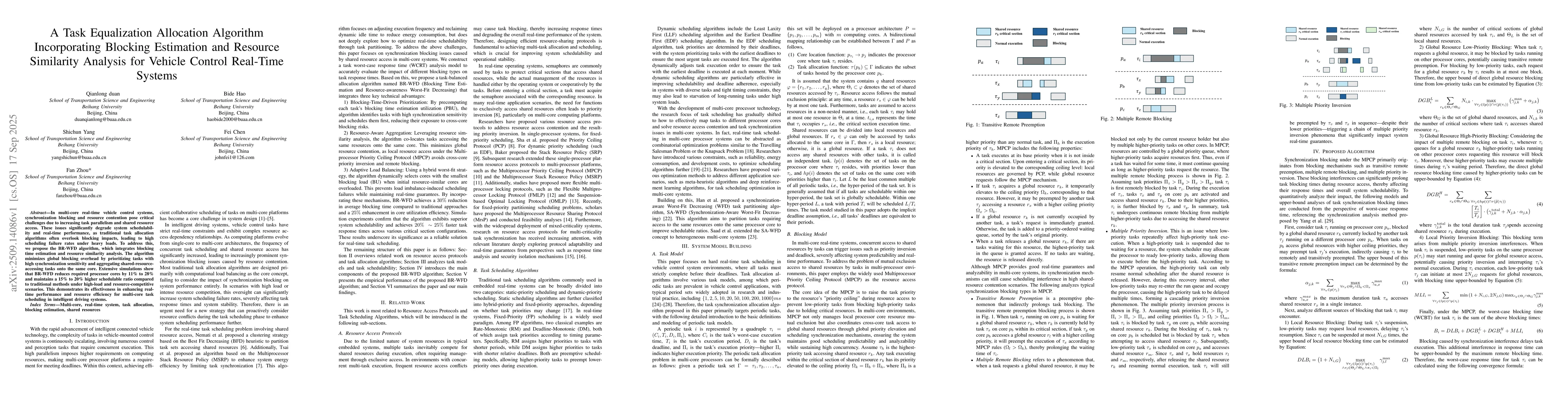 Thumbnail for A Task Equalization Allocation Algorithm Incorporating Blocking
  Estimation and Resource Similarity Analysis for Vehicle Control Real-Time
  Systems
