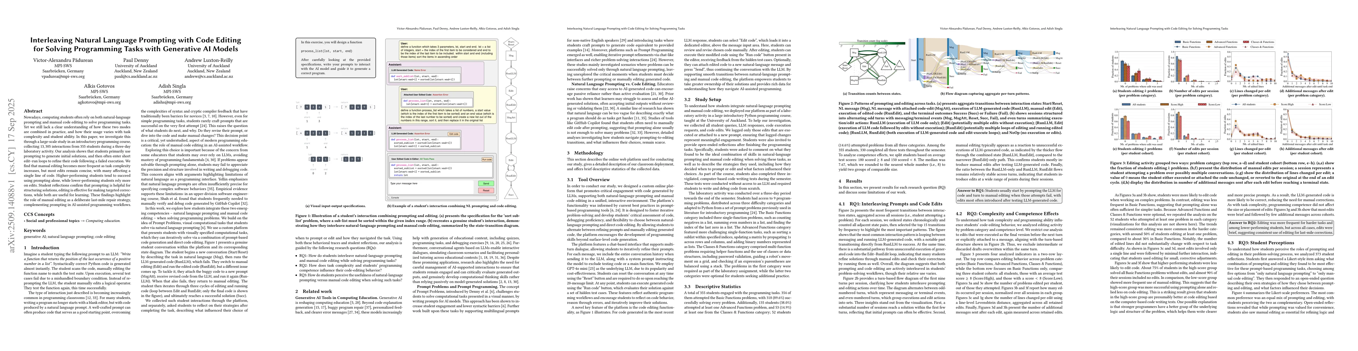 Thumbnail for Interleaving Natural Language Prompting with Code Editing for Solving
  Programming Tasks with Generative AI Models