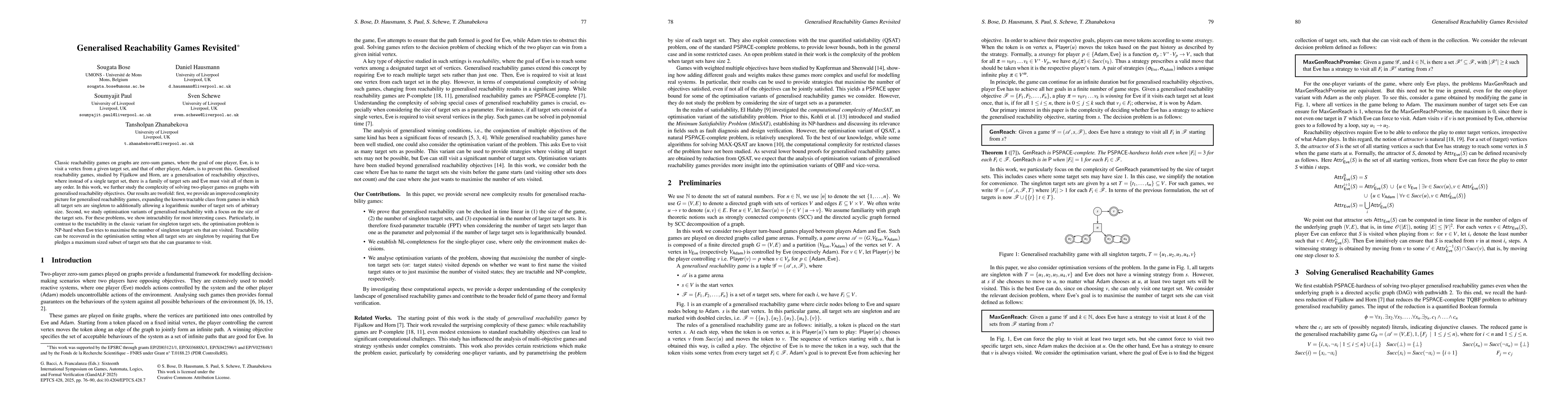 Thumbnail for Generalised Reachability Games Revisited