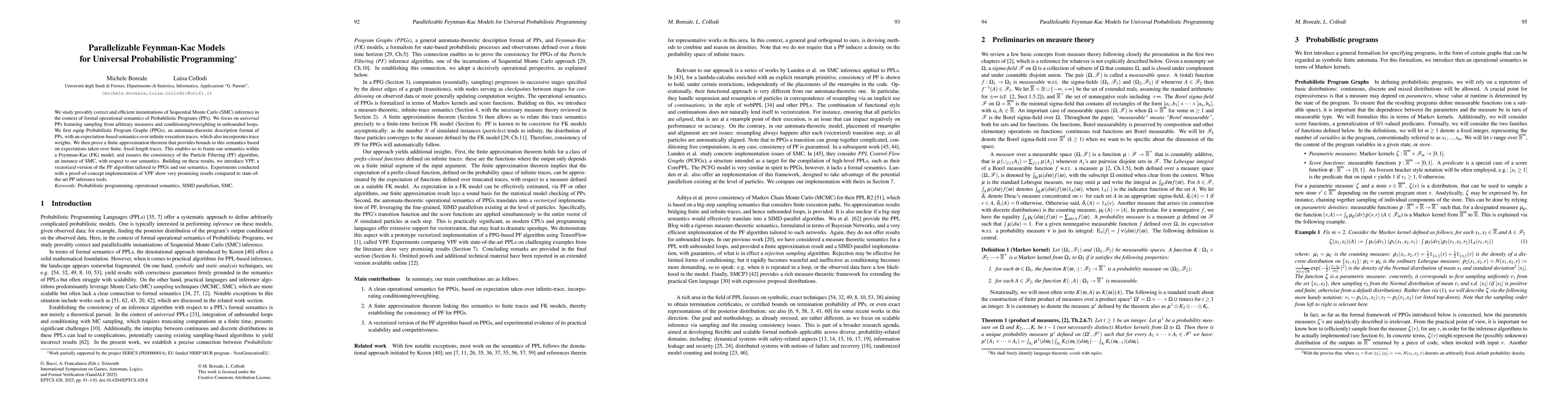 Thumbnail for Parallelizable Feynman-Kac Models for Universal Probabilistic
  Programming