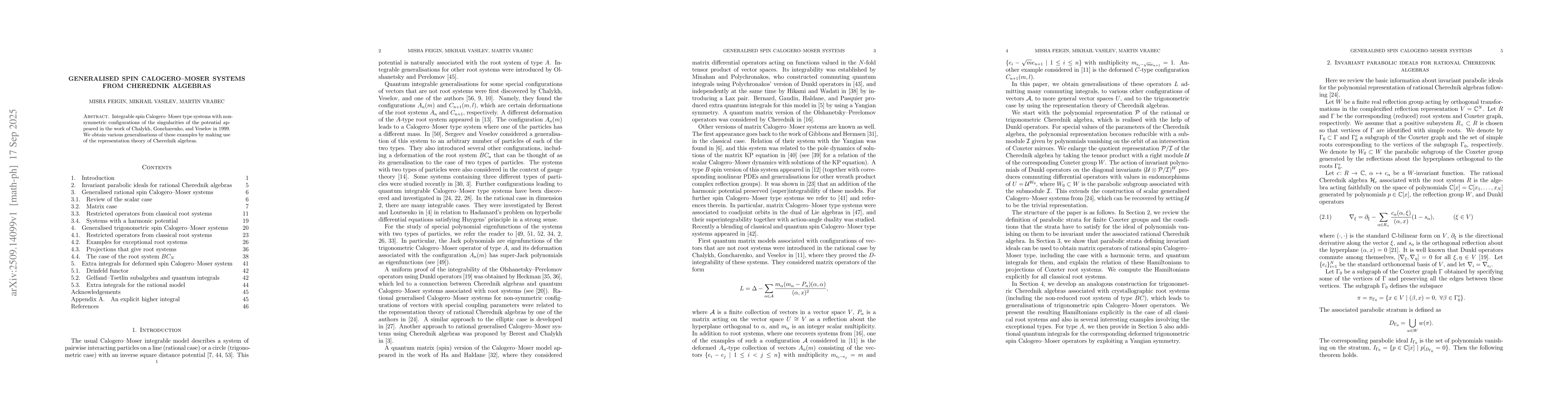 Thumbnail for Generalised spin Calogero-Moser systems from Cherednik algebras