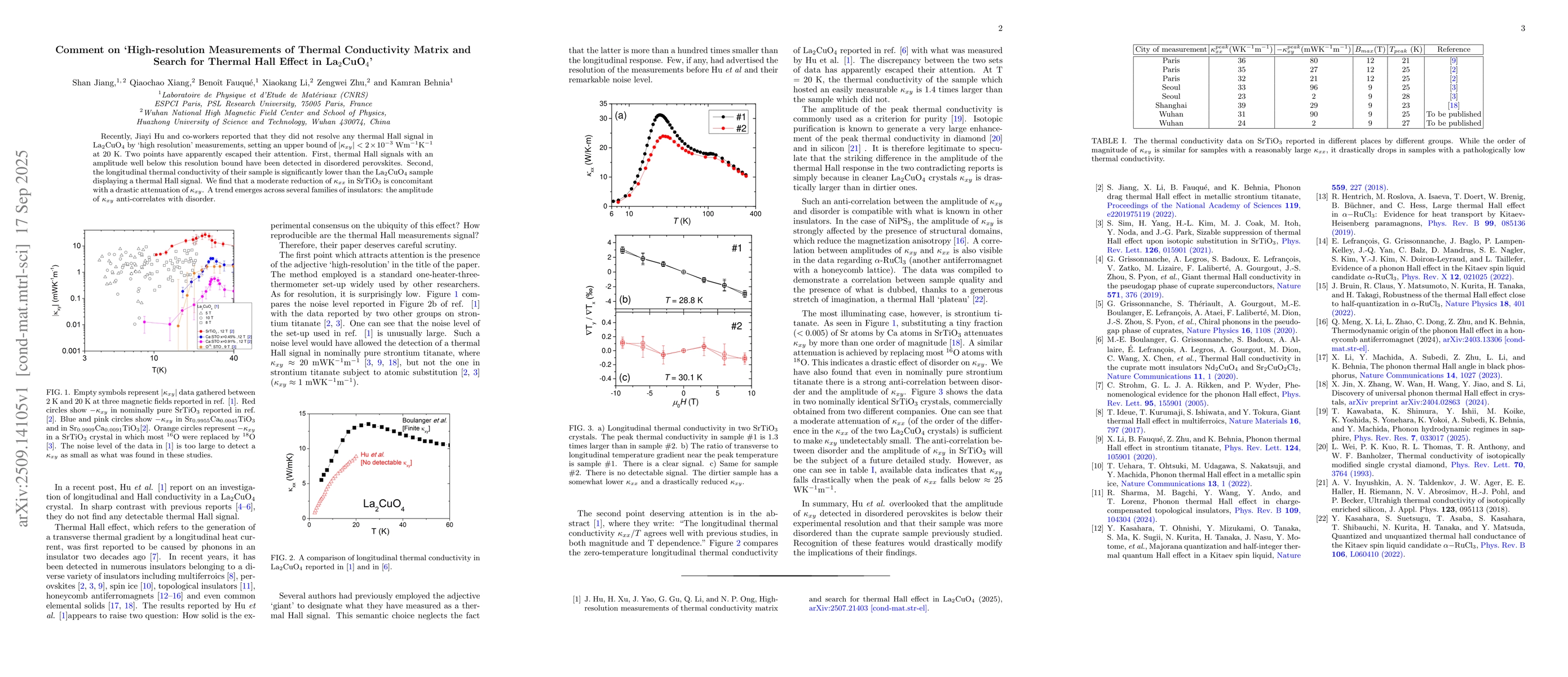 Thumbnail for Comment on `High-resolution Measurements of Thermal Conductivity Matrix
  and Search for Thermal Hall Effect in La$_2$CuO$_4$'