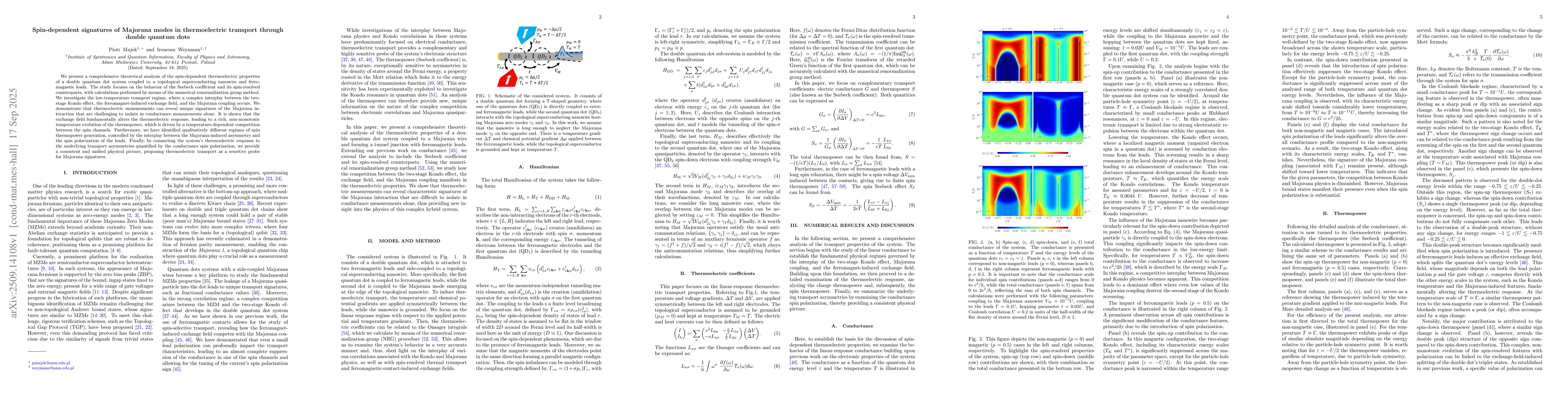 Thumbnail for Spin-dependent signatures of Majorana modes in thermoelectric transport
  through double quantum dots