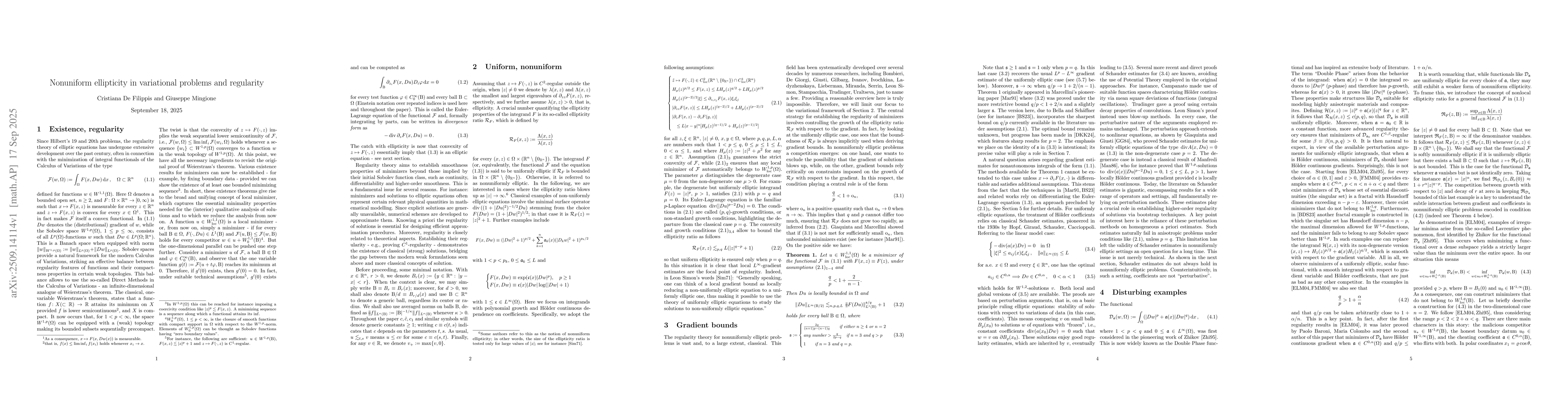 Thumbnail for Nonuniform ellipticity in variational problems and regularity
