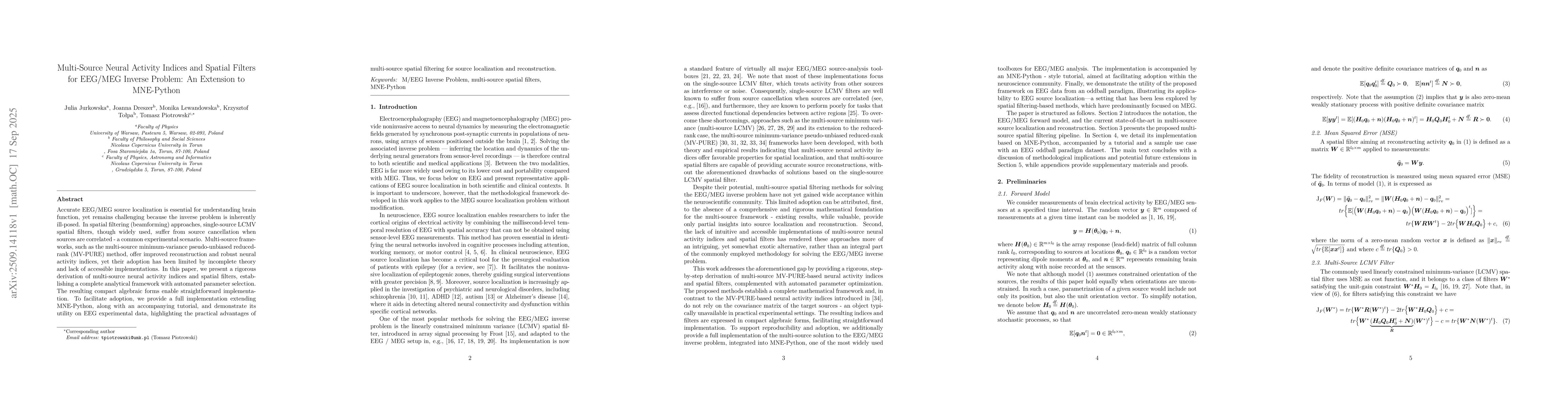 Thumbnail for Multi-Source Neural Activity Indices and Spatial Filters for EEG/MEG
  Inverse Problem: An Extension to MNE-Python