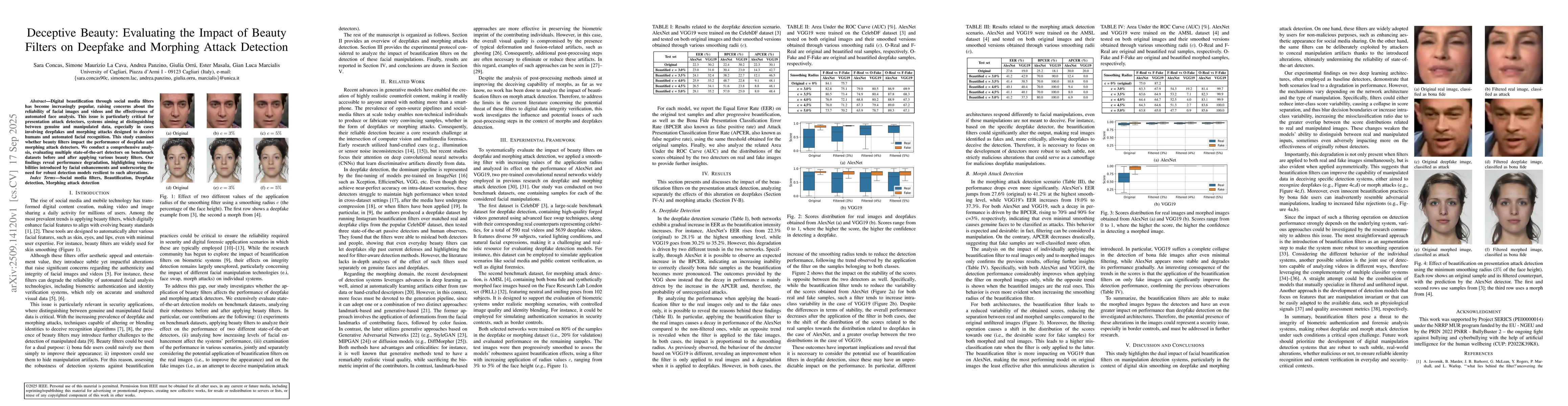 Thumbnail for Deceptive Beauty: Evaluating the Impact of Beauty Filters on Deepfake
  and Morphing Attack Detection