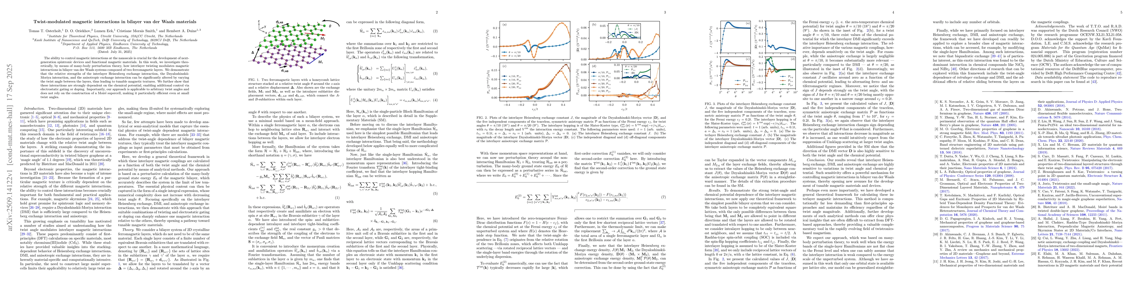 Thumbnail for Twist-modulated magnetic interactions in bilayer van der Waals materials