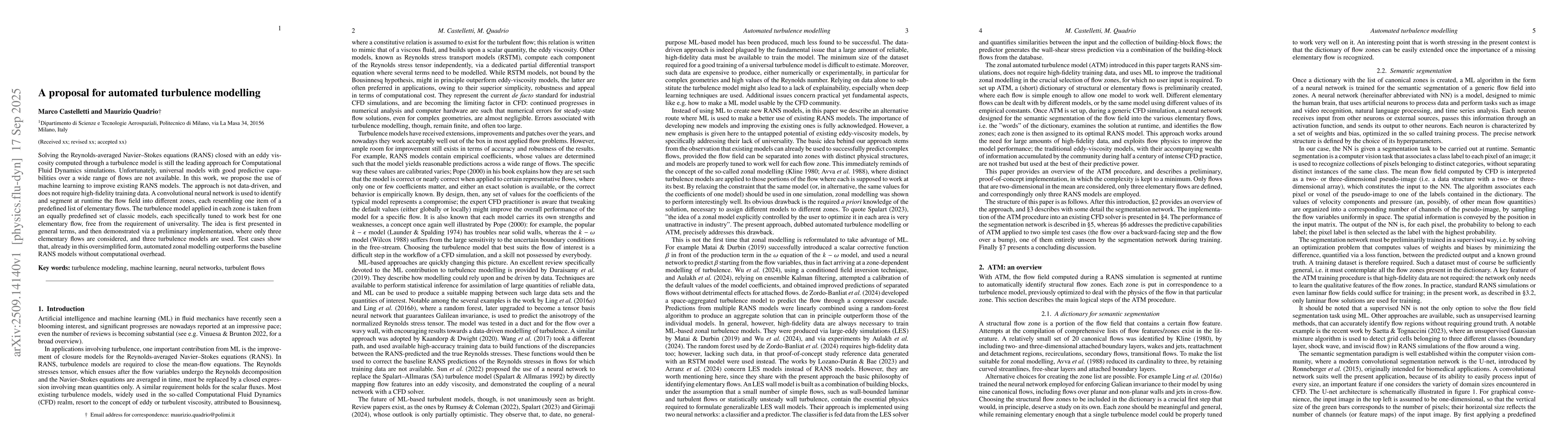 Thumbnail for A proposal for automated turbulence modelling