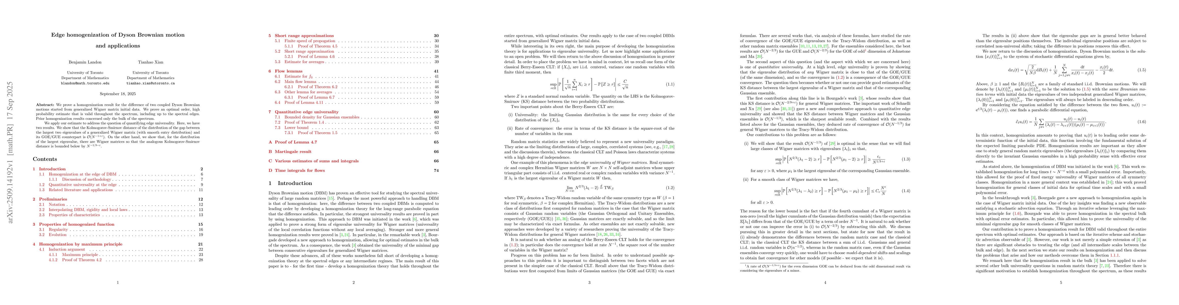 Thumbnail for Edge homogenization of Dyson Brownian motion and applications