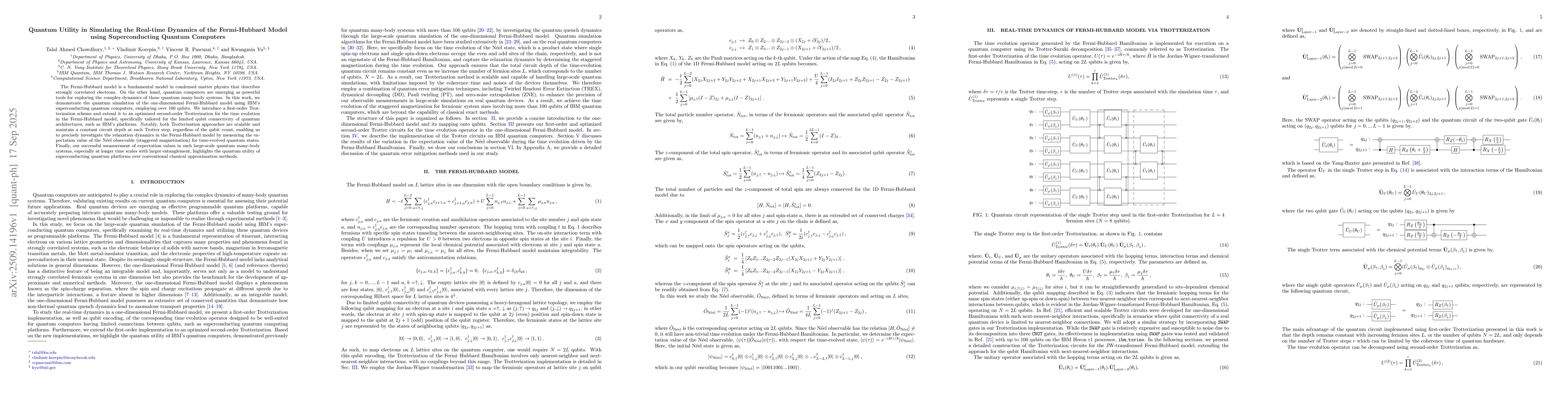Thumbnail for Quantum Utility in Simulating the Real-time Dynamics of the
  Fermi-Hubbard Model using Superconducting Quantum Computers