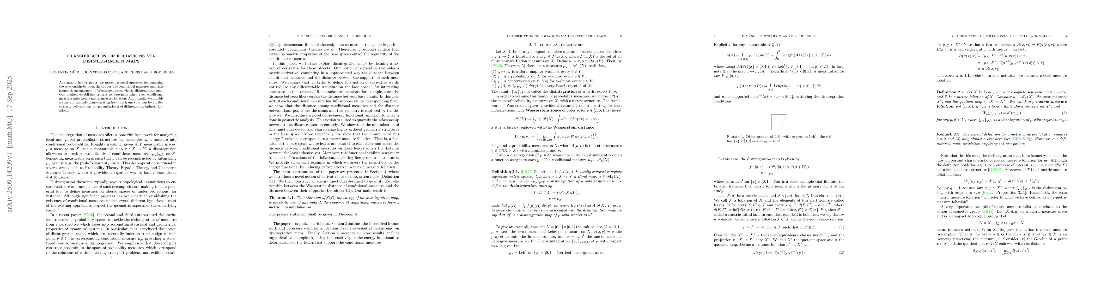 Thumbnail for Classification of foliations via disintegration maps