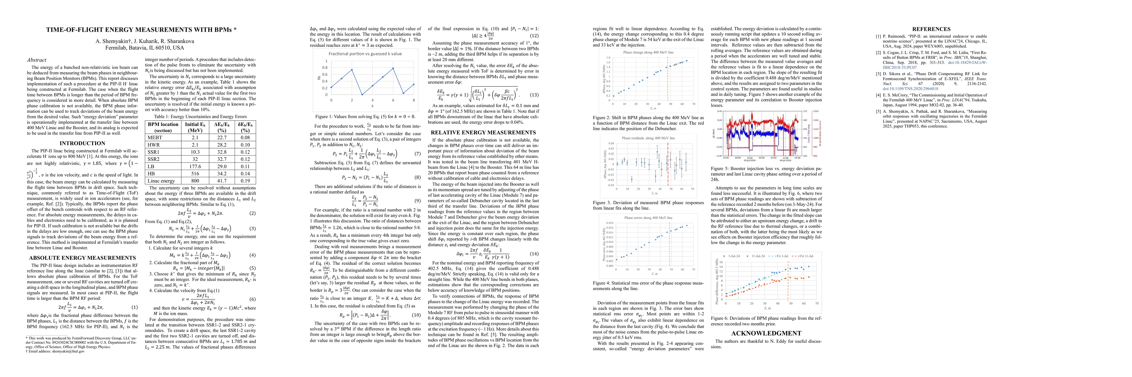 Thumbnail for Time-of-flight Energy Measurements with BPMs