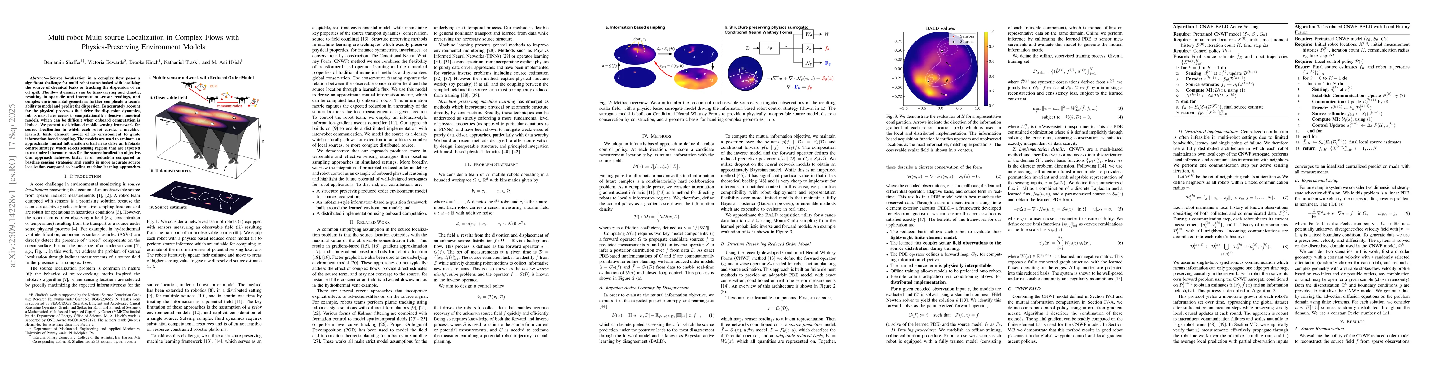 Thumbnail for Multi-robot Multi-source Localization in Complex Flows with
  Physics-Preserving Environment Models