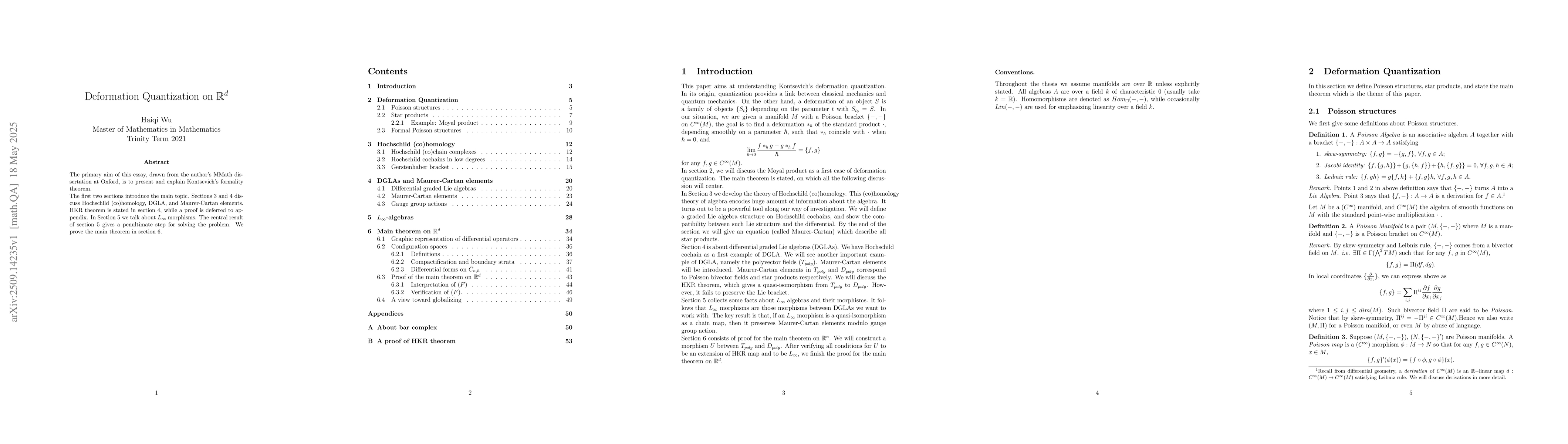 Thumbnail for Deformation Quantization on $\mathbb{R}^d$