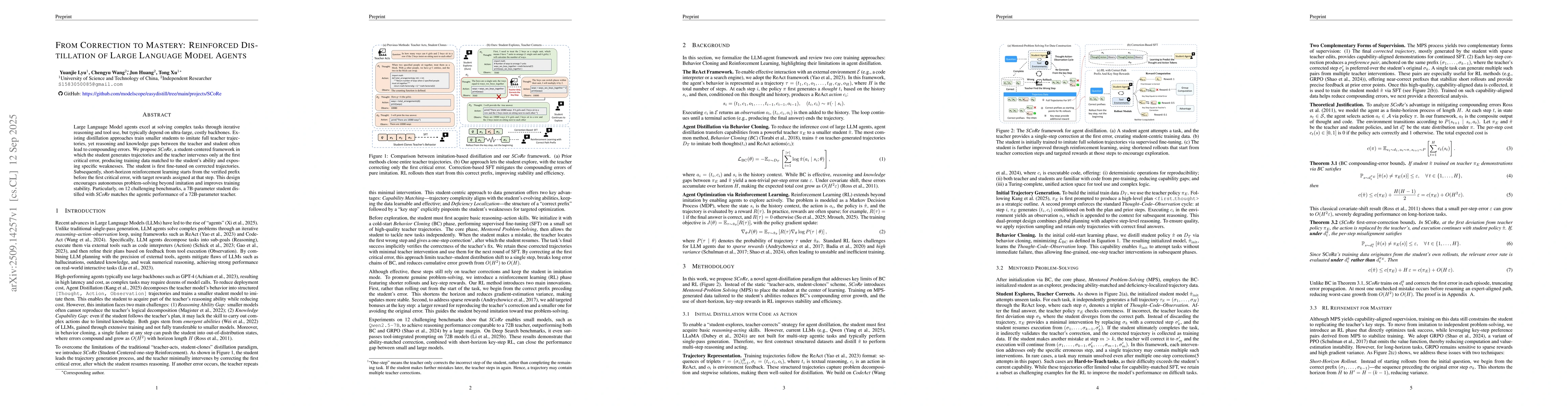 Thumbnail for From Correction to Mastery: Reinforced Distillation of Large Language
  Model Agents
