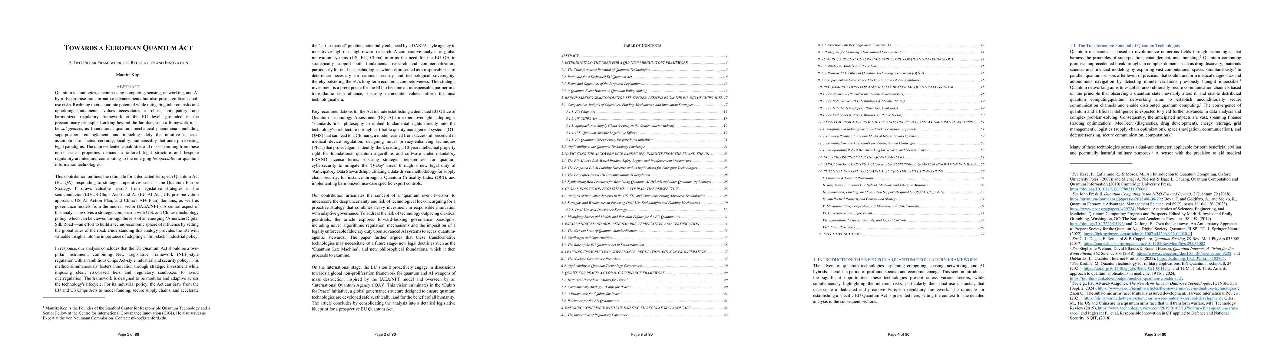 Thumbnail for Towards a European Quantum Act: A Two-Pillar Framework for Regulation
  and Innovation