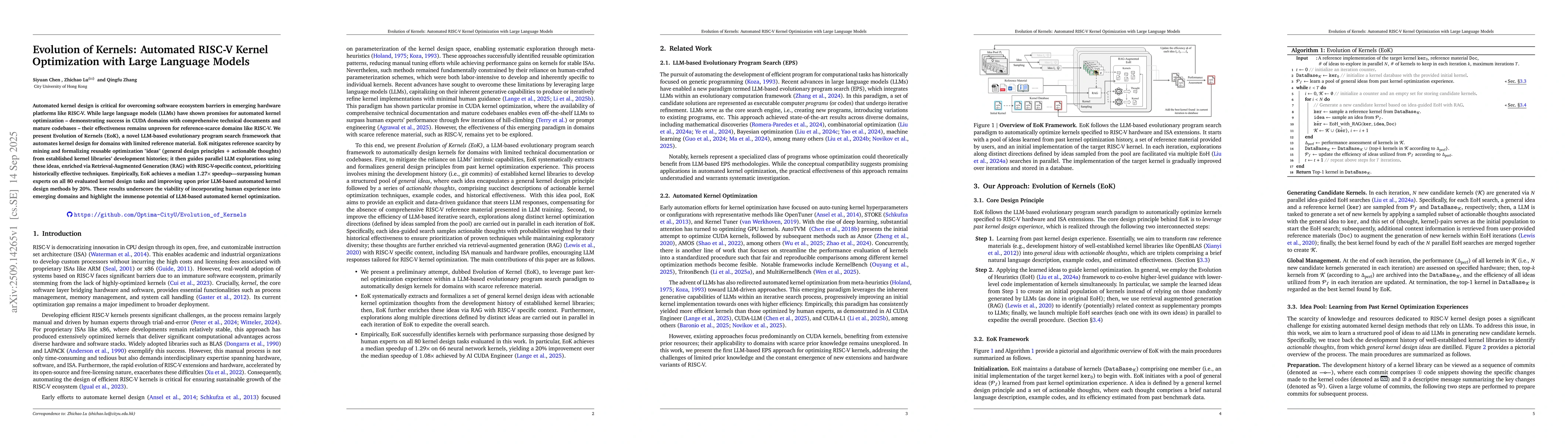 Thumbnail for Evolution of Kernels: Automated RISC-V Kernel Optimization with Large
  Language Models