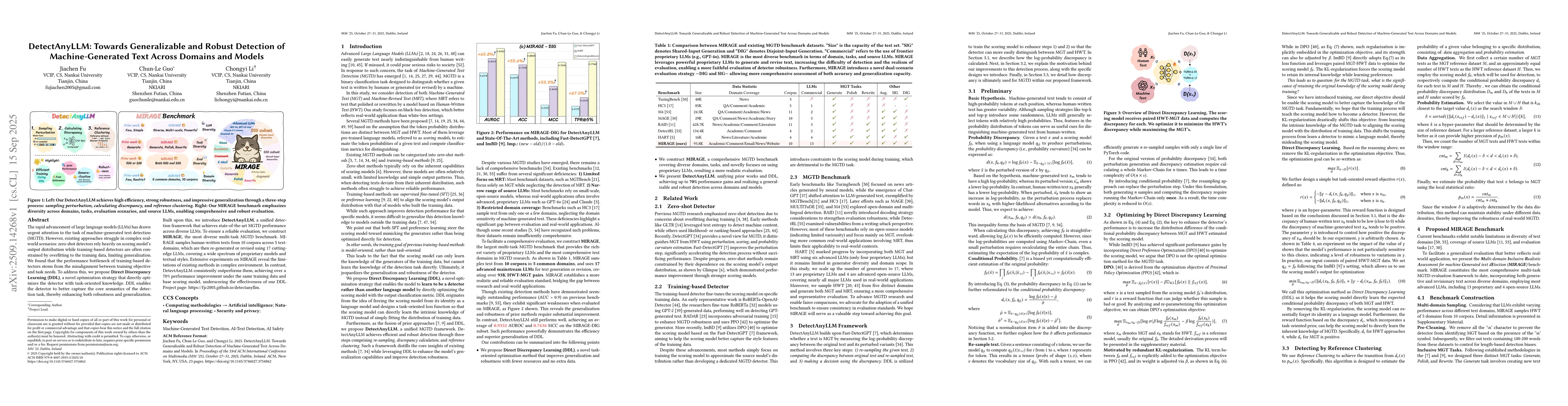 Thumbnail for DetectAnyLLM: Towards Generalizable and Robust Detection of
  Machine-Generated Text Across Domains and Models