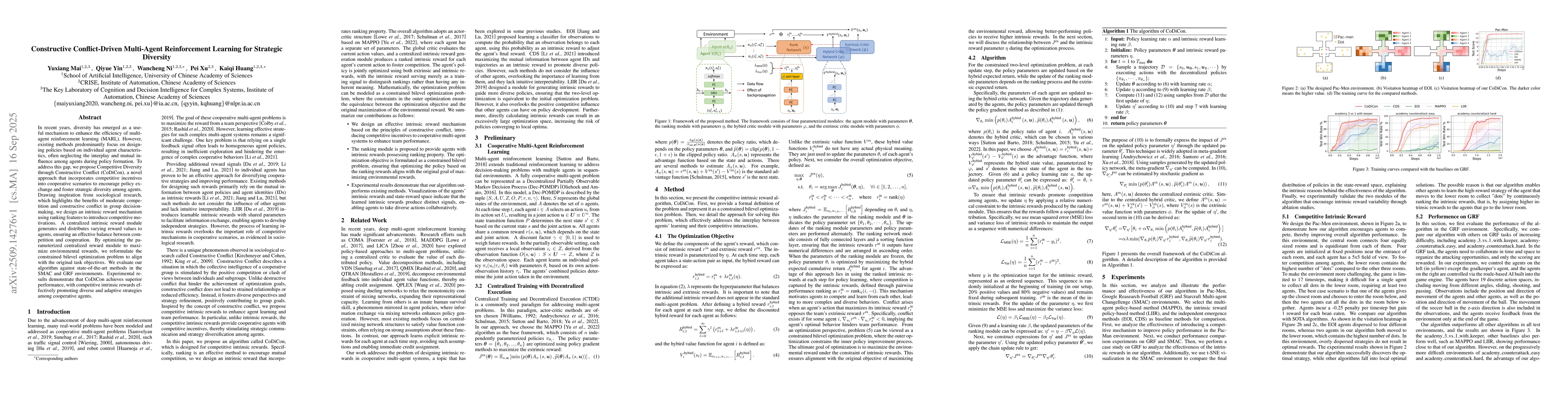 Thumbnail for Constructive Conflict-Driven Multi-Agent Reinforcement Learning for
  Strategic Diversity