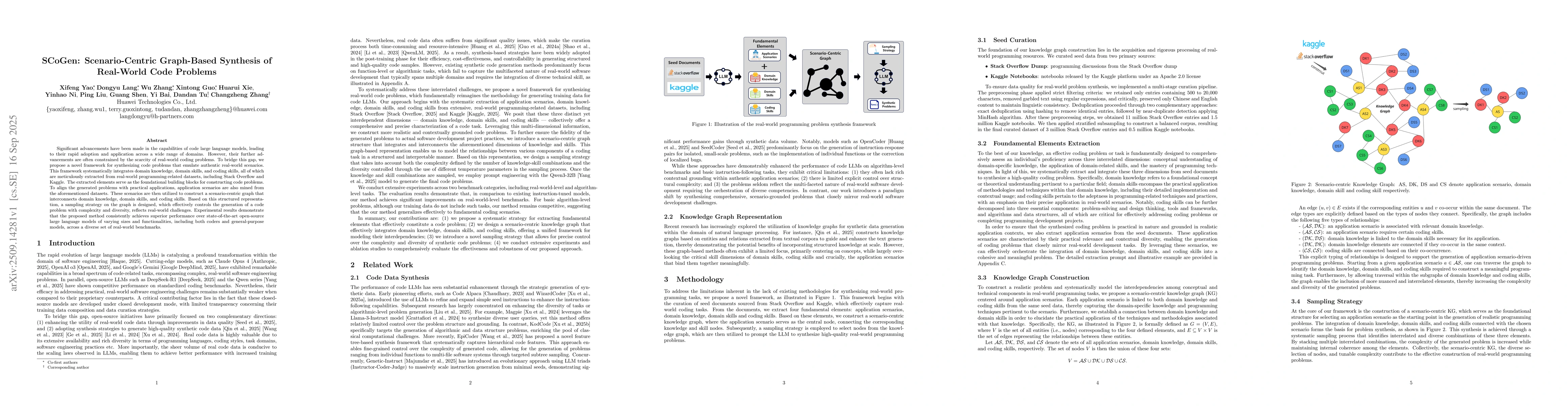 Thumbnail for SCoGen: Scenario-Centric Graph-Based Synthesis of Real-World Code
  Problems