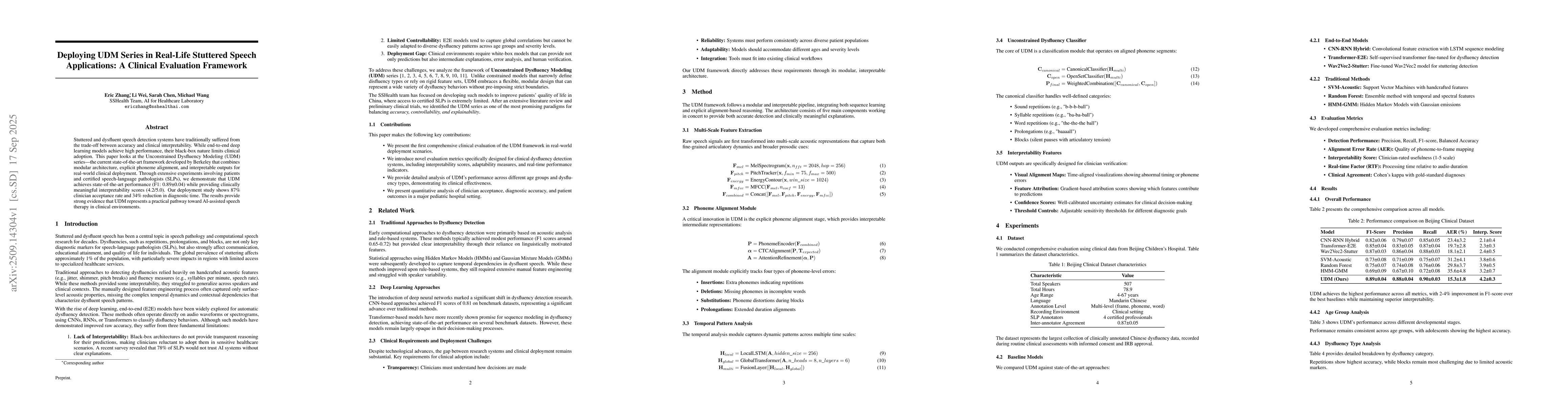 Thumbnail for Deploying UDM Series in Real-Life Stuttered Speech Applications: A
  Clinical Evaluation Framework