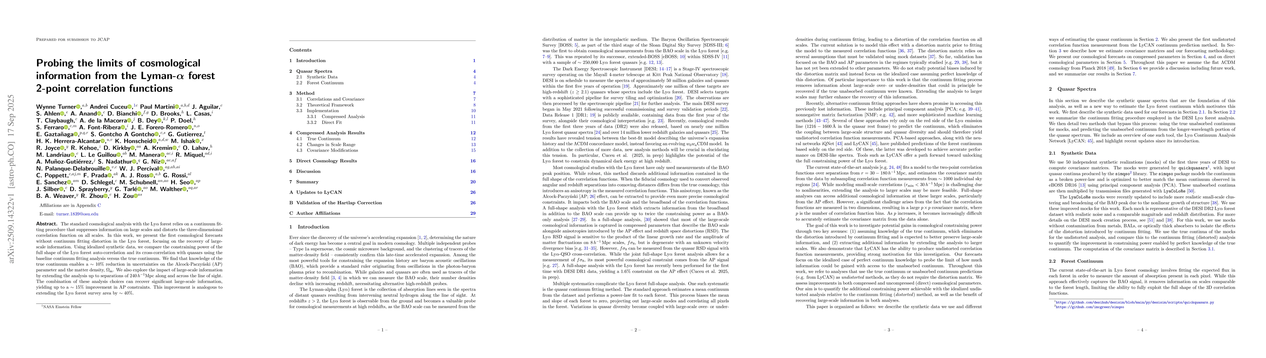 Thumbnail for Probing the limits of cosmological information from the Lyman-$α$
  forest 2-point correlation functions