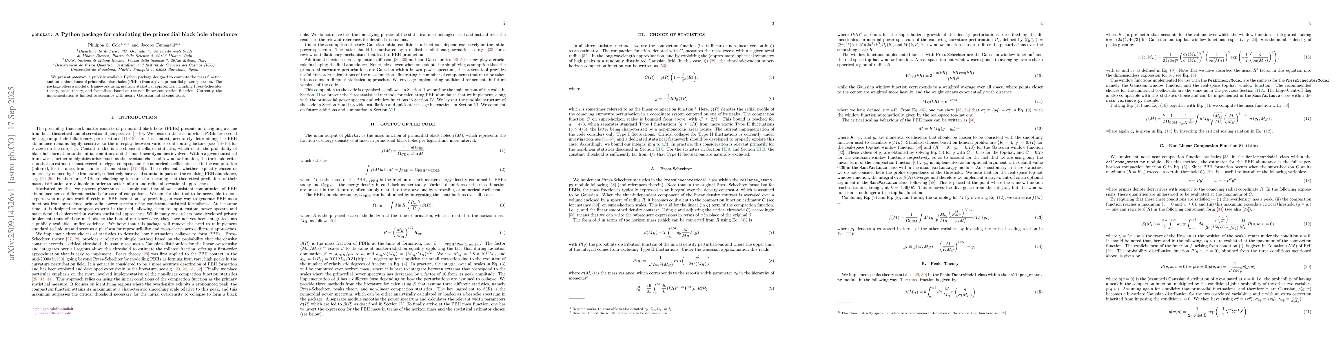 Thumbnail for pbhstat: A Python package for calculating the primordial black hole
  abundance