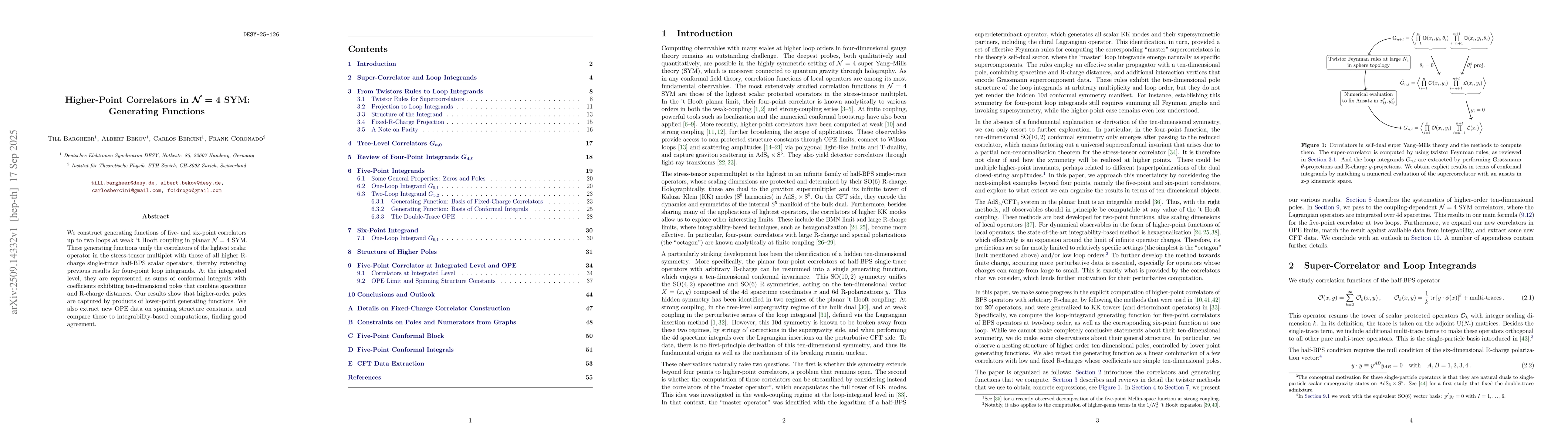 Thumbnail for Higher-Point Correlators in N=4 SYM: Generating Functions
