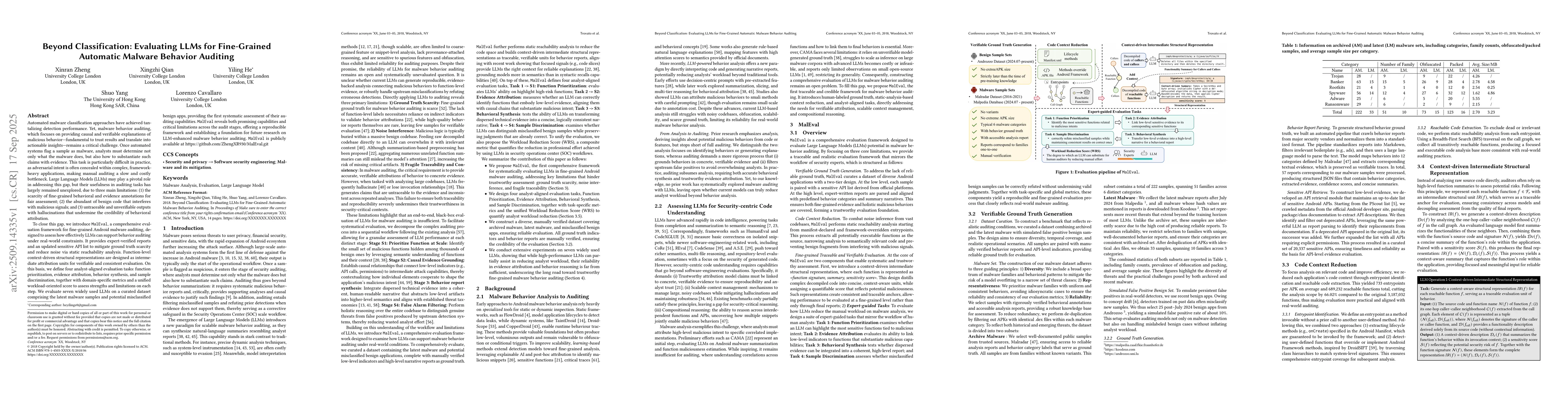 Thumbnail for Beyond Classification: Evaluating LLMs for Fine-Grained Automatic
  Malware Behavior Auditing
