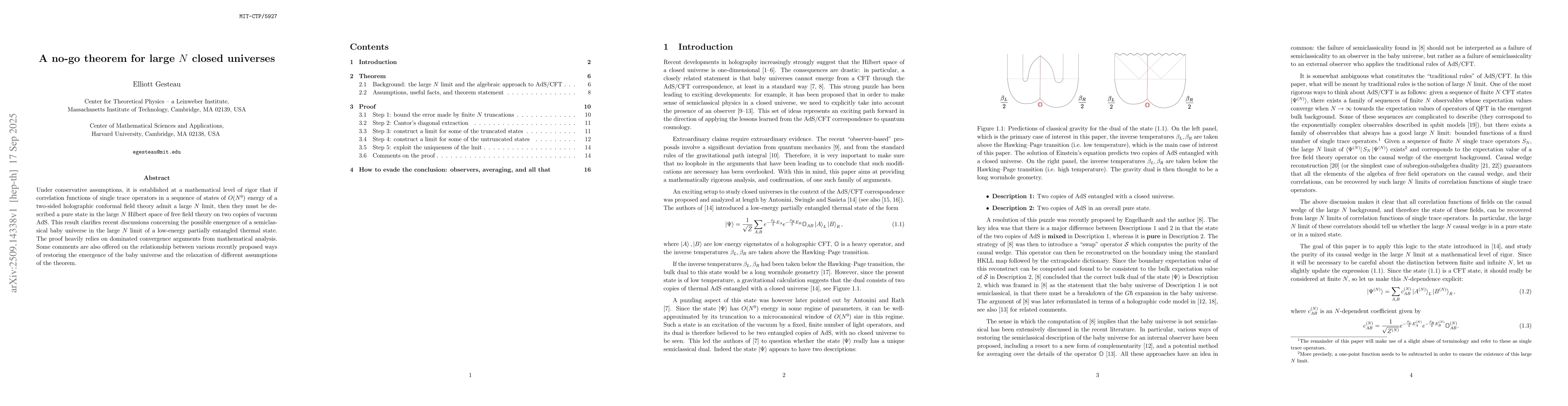 Thumbnail for A no-go theorem for large $N$ closed universes