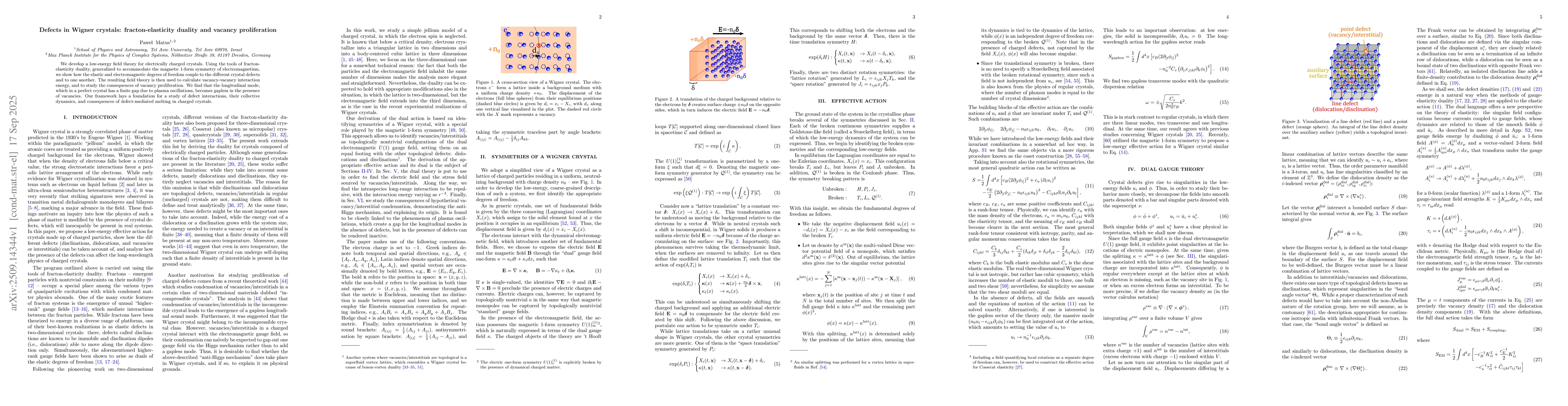 Thumbnail for Defects in Wigner crystals: fracton-elasticity duality and vacancy
  proliferation