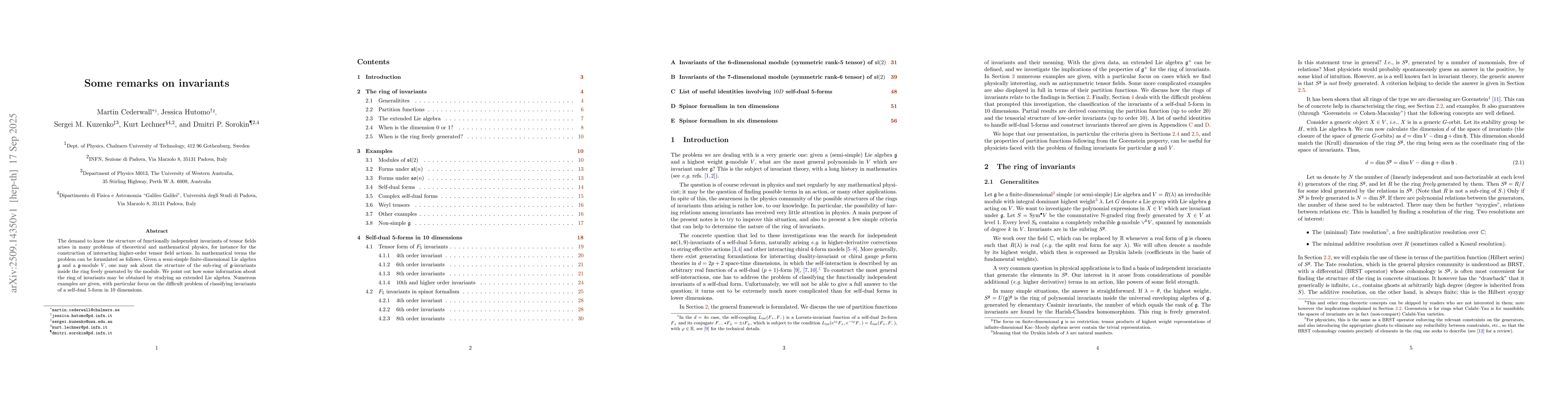 Thumbnail for Some remarks on invariants
