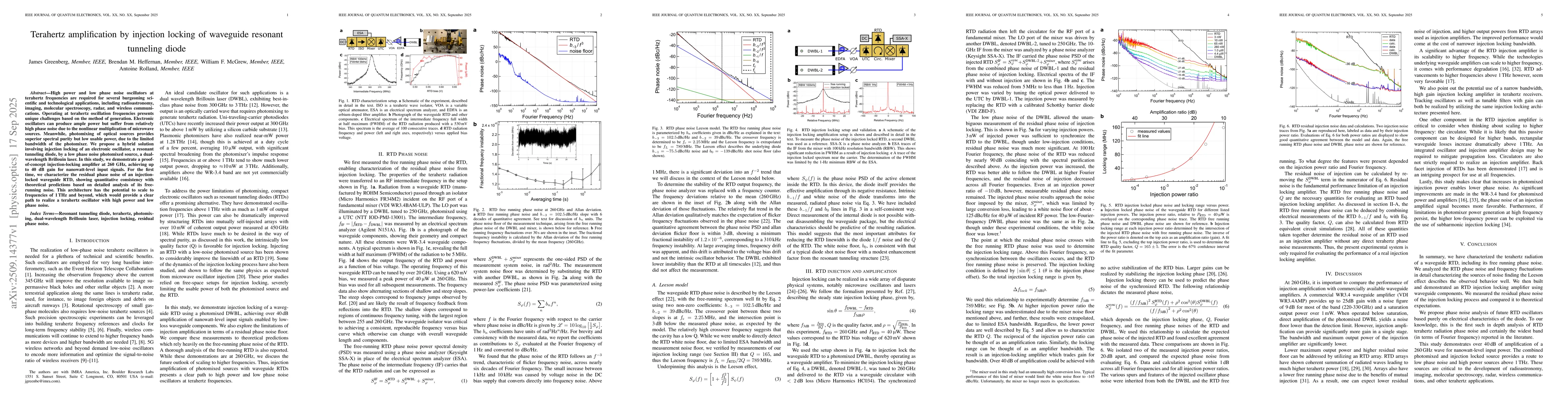 Thumbnail for Terahertz amplification by injection locking of waveguide resonant
  tunneling diode