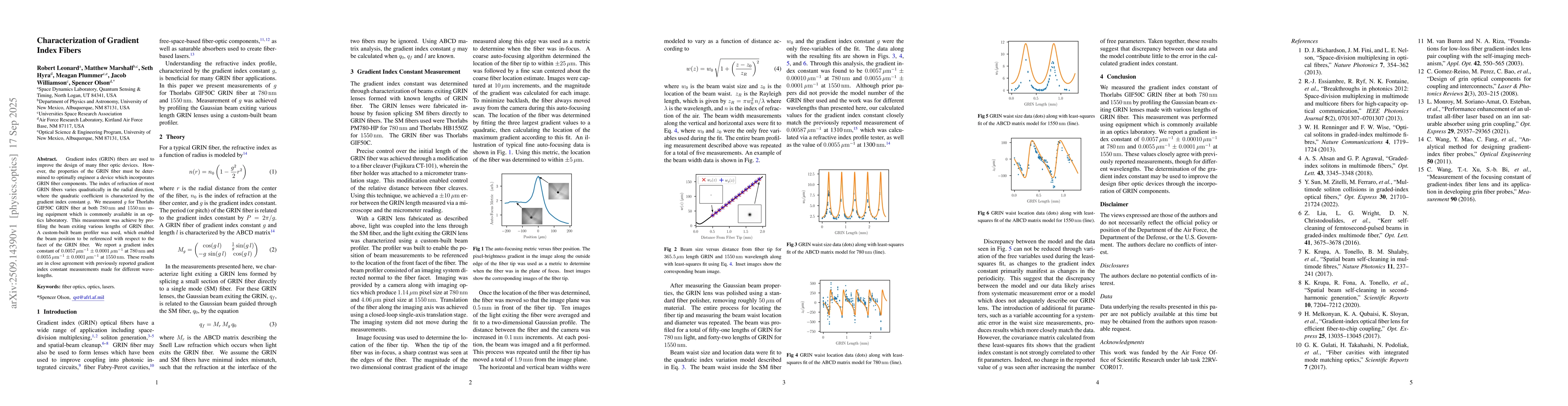Thumbnail for Characterization of Gradient Index Fibers