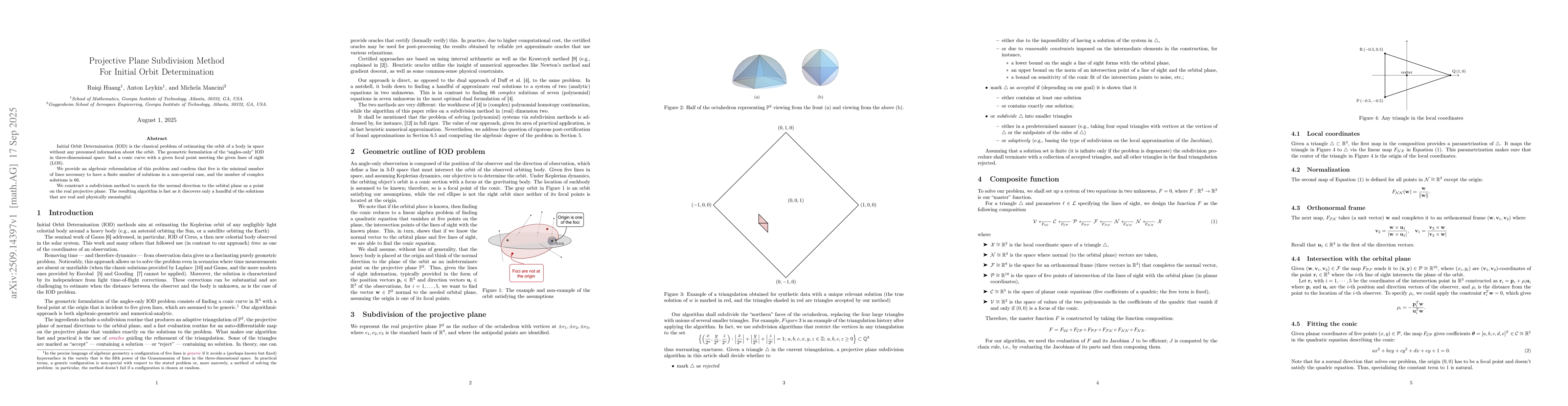 Thumbnail for Projective Plane Subdivision Method For Initial Orbit Determination